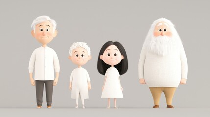 Happy multigenerational family portrait; studio shot. Ideal for family, togetherness, and generational themes