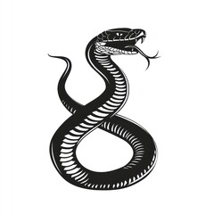 Fototapeta premium Black Cobra Snake Design Artistic Illustration
