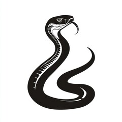 Black Cobra Snake Artistic Silhouette Design