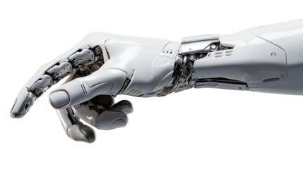 Futuristic Robotic Hand on a transparent background
