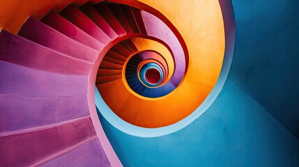Fototapeta premium Create a dynamic spiral pattern that draws the eye inward, using bright colors and contrasting shapes.