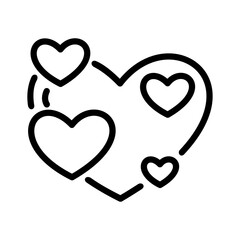 Valentine's day theme line icon, shape of love, chocolate, drink. suitable for social media or web design needs. vector image