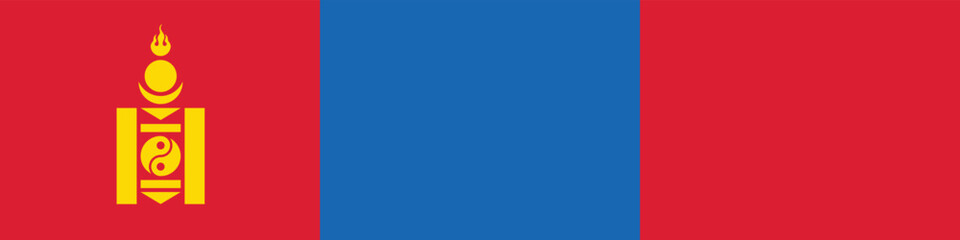 Mongolia flag long banner digital vector illustration
