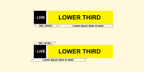 Graphic set of lower thirds concept. Icon template infographic bar heading, headline, header. For media channel video. Vector illustration.