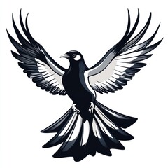 Obraz premium Majestic Black And White Bird Soaring In Flight