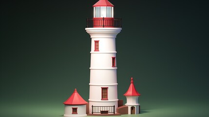 Lighthouse 3D Render: Coastal Beacon, Maritime Symbol, Navigation Guide