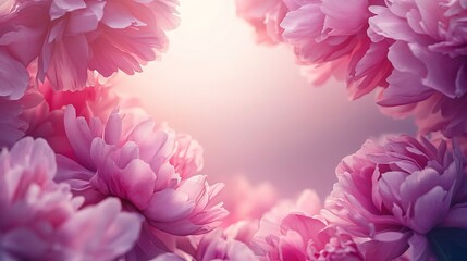 Fototapeta premium Delicate Pink Flowers Blooming Vibrantly Against a Soft Green Background Creating a Tranquil and Refreshing Atmosphere Perfect for Nature Lovers and Floral Aficionados Seeking Inspiration