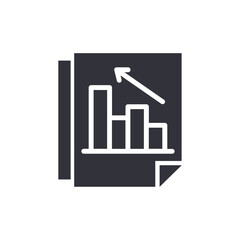 Report document solid icons, minimalist vector illustration ,simple transparent graphic element .Isolated on white background