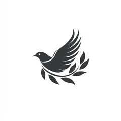 Fototapeta premium A stylized dove of peace with an olive branch
