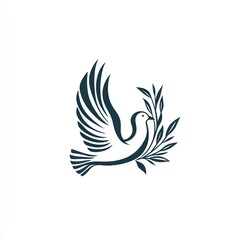 Fototapeta premium Elegant Dove Design With Olive Branch Symbolizing Peace