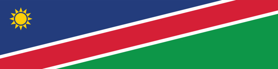 Namibia flag long banner digital vector illustration