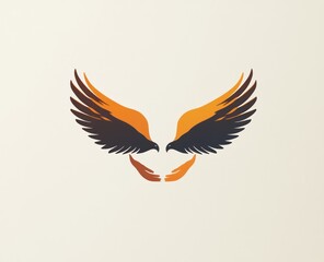 Obraz premium Stylized bird wings with outstretched hands design