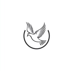 Obraz premium Elegant Dove Design Soaring In Circular Frame