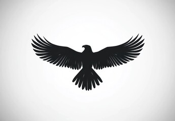 Obraz premium A Black Silhouette of an Eagle Soaring High