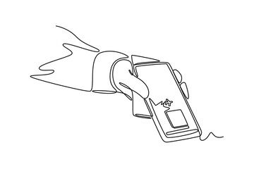 Ticket concept. Single line draw design vector graphic illustration.