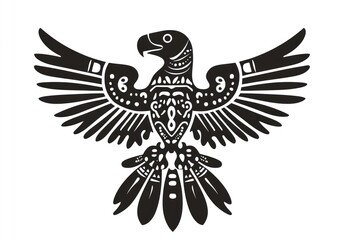 Fototapeta premium Ornate stylized eagle with spread wings design