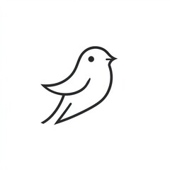 Obraz premium A Simple Line Drawing Of A Small Bird In Flight
