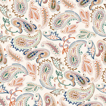 paisley seamless pattern  on white background.eps