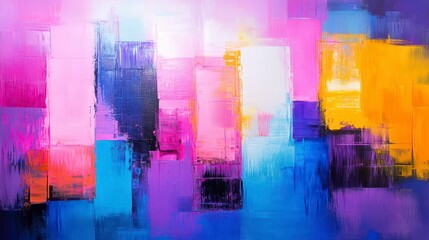 Fototapeta premium Colorful Abstract Painting with Bold Brushstrokes and Textures