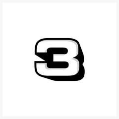 3d number 3 logo