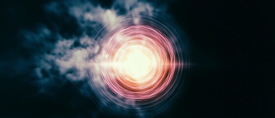 Fototapeta premium Abstract Energy Vortex Pink Blue Light Waves Particle Chaos Glowing Cosmic Nebula