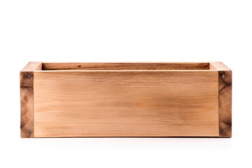 Box wood crate white background.