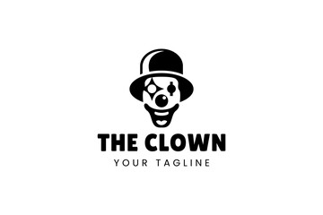 Simple illustration template jester hat logo minimalist joker clown design