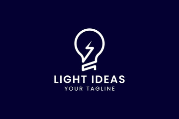 light bulb lamp logo idea technology symbol, inspiration, creativity, innovation, energy logo design