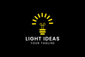 light bulb lamp logo idea technology symbol, inspiration, creativity, innovation, energy logo design