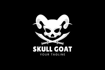 skull mascot logo with horn. for sport, game. esports logo template