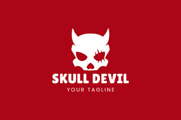 skull mascot logo with horn. for sport, game. esports logo template