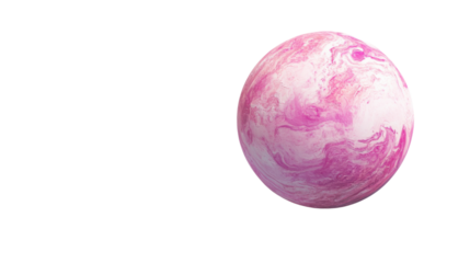 Pink planet on transparent background