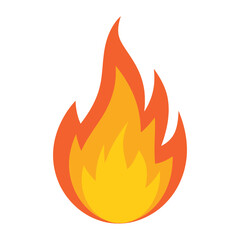 Fire flame icon vector illustration. Simple and bold flame design, ideal for hot, energy, or burning themed graphics.