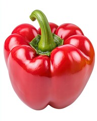 Fresh red bell pepper on white background.