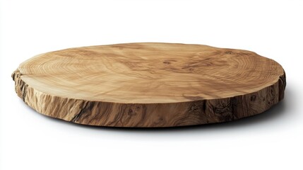 Round Wooden Serving Platter, Rustic Teak Wood Slice