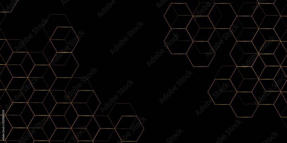 Aufkleber luxury black pattern geometric mesh cell texture. abstract minimal geometric black and gold light ba