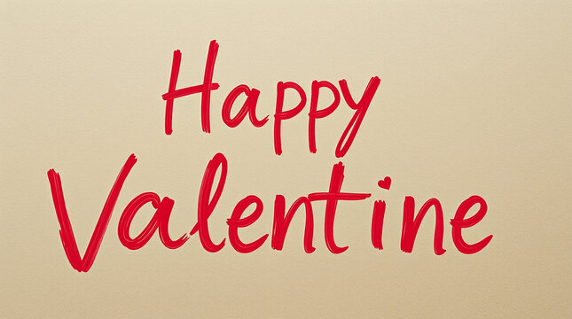 Happy Valentine , red font greetings, isolated 