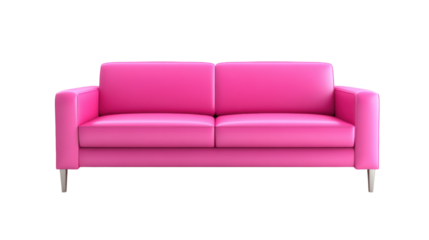 Pink classic modern sofa on transparent background