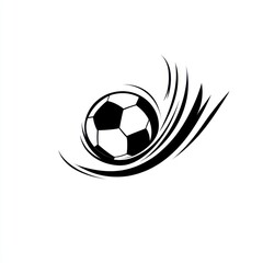 Obraz premium Soccer Ball In Motion Dynamic Graphic Design