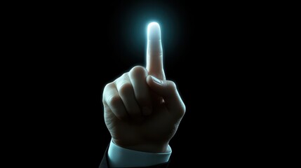 Closeup of person's hand pointing with index finger, a study in nonverbal communication