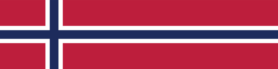 Fototapeta premium Norway flag long banner digital vector illustration
