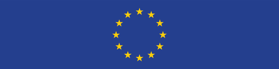 European Union flag long banner digital vector illustration