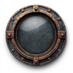 Fototapeta premium Vintage porthole design nautical theme decorative item interior space close-up view unique aesthetic appeal