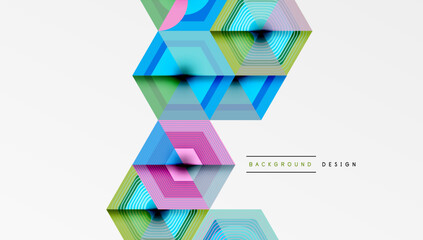 Creative hexagons geometric shapes design