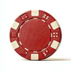 Naklejka premium Casino game action red poker chip gaming table close-up view exciting environment chance and strategy