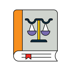 law color line  icon with white background vector stock illustration