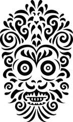 Tribal face ornament pattern