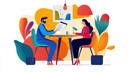 Fototapeta premium Client signing financial documents with their adviser in a homely and trusting environment