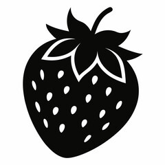 Strawberry Silhouette Vector Art
