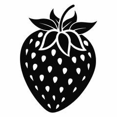 Strawberry Silhouette Vector Art